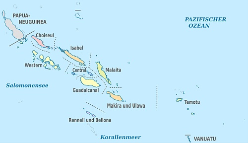 Karte der Salomonen-Inseln