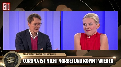 Karl Lauterbach in der BILD-TV-Sendung Viertel nach Acht am 30.9.2021